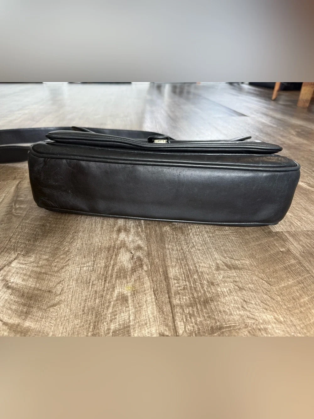 Vintage Coach Logan Black Leather Large Briefcase Portfolio Laptop Bag 5238